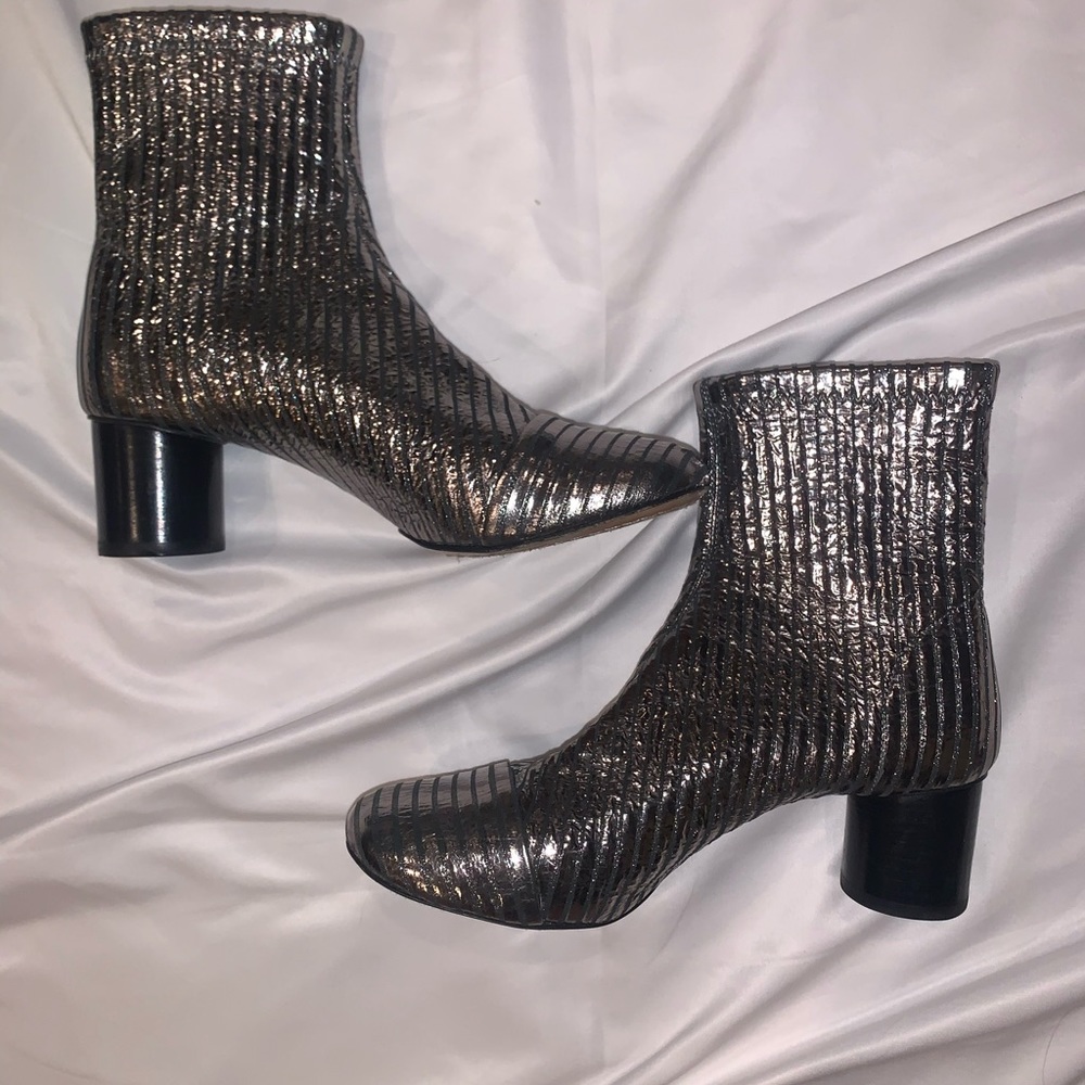 Isabel Marant Rillyan Metallic Leather Ankle Boots